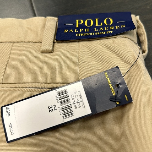 Polo Khaki Stretch Slim Fit Shorts - Picture 3 of 3